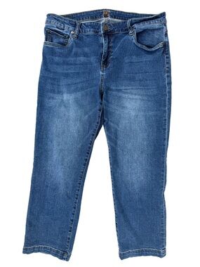 KUT from the Kloth Crop Straight Leg Jeans Size 12 SP106MA2 Indigo Womens Denim
